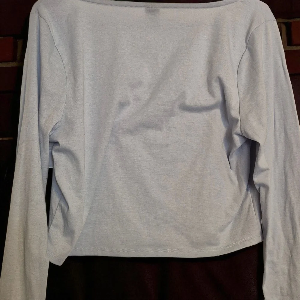 Wild Fable Baby Blue Long Sleeve Crop Top Square Neck Preppy Y2k Large